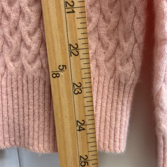 Kirkland Womens Cashmere Cableknit Quiet Luxury Turtleneck Sweater Size L Pink - Picture 7 of 9